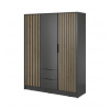 ArtPS Šatníková skriňa KELLY 3D bez zrkadla | grafit ArtPS Šatníková skriňa KELLY 3D bez zrkadla | grafit