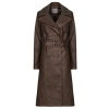 Guess Kabátiky Trenchcoat CARMEN PU TRENCH Hnedá Guess Kabátiky Trenchcoat CARMEN PU TRENCH Hnedá