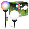 LED ATRIS Solárne záhradné svietidlo poháňané nadzemnou bielou guľou 20 cm RGB LUMILED LED ATRIS Solárne záhradné svietidlo poháňané nadzemnou bielou guľou 20 cm RGB LUMILED