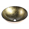 Sapho FIANNA sklenené umývadlo na dosku priemer 42cm, bronz/zlato 2501-21 Sapho FIANNA sklenené umývadlo na dosku priemer 42cm, bronz/zlato 2501-21