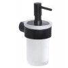 PIRENEI závesný dávkovač mydla 110 ml, mliečne sklo, čierny mat PIRENEI závesný dávkovač mydla 110 ml, mliečne sklo, čierny mat