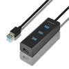 USB hub AXAGON HUE-S2BL USB 3.0 na 4x USB 3.0 s 1,2m káblom, čierny USB hub AXAGON HUE-S2BL USB 3.0 na 4x USB 3.0 s 1,2m káblom, čierny