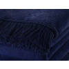 Prikrývka na posteľ - Moca Design Design Cotton 200 x 150 cm odtiene modrej farby (Moca Design Drave 150x200 Navy Blue Fringes) Prikrývka na posteľ - Moca Design Design Cotton 200 x 150 cm odtiene modrej farby (Moca Design Drave 150x200 Navy Blue Fringes)