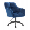 LuxuryForm DESIGN Kozmetické kreslo AMALFI VELUR na čiernej podstave s kolieskami - modré LuxuryForm DESIGN Kozmetické kreslo AMALFI VELUR na čiernej podstave s kolieskami - modré