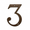 Číslo domu 3 kovové hnedé 120mm Číslo domu 3 kovové hnedé 120mm