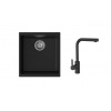 STRONG K-StrongSinks S3 Set drez Hron 430x460mm granit čierna + Batéria Ipoly čierna STRONG K-StrongSinks S3 Set drez Hron 430x460mm granit čierna + Batéria Ipoly čierna