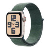 Apple Watch SE GPS + Cellular 44mm Starlight Aluminium Case with Lake Green Sport Loop Apple Watch SE GPS + Cellular 44mm Starlight Aluminium Case with Lake Green Sport Loop