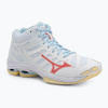 Dámske volejbalové topánky Mizuno Wave Voltage 2 Mid white/calypso coral/pale banana Dámske volejbalové topánky Mizuno Wave Voltage 2 Mid white/calypso coral/pale banana