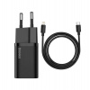 Baseus rýchlonabíjačka do siete Super Si USB-C PD QC 20W čierna s káblom USB-C/Lightning 1m (6953156230057) Baseus rýchlonabíjačka do siete Super Si USB-C PD QC 20W čierna s káblom USB-C/Lightning 1m (6953156230057)