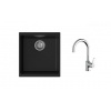 STRONG K-StrongSinks S3 Set drez Hron 430x460mm granit čierna + Batéria Rhona chróm STRONG K-StrongSinks S3 Set drez Hron 430x460mm granit čierna + Batéria Rhona chróm