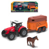 FARM SERVICE - Traktor s prívesom na kone s koňom so zvukmi a svetlami FARM SERVICE - Traktor s prívesom na kone s koňom so zvukmi a svetlami