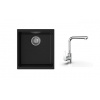 STRONG K-StrongSinks S3 Set drez Hron 430x460mm granit čierna + Batéria Stréva chróm STRONG K-StrongSinks S3 Set drez Hron 430x460mm granit čierna + Batéria Stréva chróm