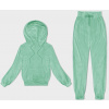 Dámska velúrová súprava v mätovej farbe s kapucňou (8C1175-139) odstíny zelené L (40) Dámska velúrová súprava v mätovej farbe s kapucňou (8C1175-139) odstíny zelené L (40)