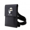 Púzdro Karl Lagerfeld Saffiano Metal Logo NFT Wallet Phone Bag čierne Púzdro Karl Lagerfeld Saffiano Metal Logo NFT Wallet Phone Bag čierne