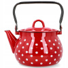 Kuketo (dodávateľ) Smaltovaný čajník s bodkami – červený 2 l Kuketo (dodávateľ) Smaltovaný čajník s bodkami – červený 2 l