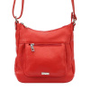 Červená kožená kabelka MiaMore 01-039 DOLLARO cez rameno z prírodnej kože Červená kožená kabelka MiaMore 01-039 DOLLARO cez rameno z prírodnej kože