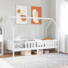 zahrada-XL Rám detskej postele domček biely 80x200 cm masívna borovica 850705 zahrada-XL Rám detskej postele domček biely 80x200 cm masívna borovica 850705