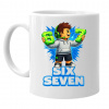 67 - Six Seven - keramický hrnček s potlačou - inšpirované Roblox - Tričkový | Biela 67 - Six Seven - keramický hrnček s potlačou - inšpirované Roblox - Tričkový | Biela