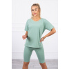 Dámska súprava top s krátkymi legínami MI9099 tmavomätová Dámska súprava top s krátkymi legínami MI9099 tmavomätová