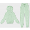 Dámska velúrová súprava v pistáciovej farbe s kapucňou (8C1175-39) odstíny zelené XL (42) Dámska velúrová súprava v pistáciovej farbe s kapucňou (8C1175-39) odstíny zelené XL (42)