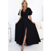 Čierne dlhé šaty s výstrihom JENNIFER 581-7 2XL Čierne dlhé šaty s výstrihom JENNIFER 581-7 2XL
