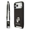 Karl Lagerfeld Saffiano Crossbody Popruh Metal Karl and Choupette zadný kryt pre iPhone 17 Pro Black Karl Lagerfeld Saffiano Crossbody Popruh Metal Karl and Choupette zadný kryt pre iPhone 17 Pro Black