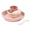 Jedálenská súprava Silicone Meal Set Cotton Candy Beaba zo silikónu 4 dielna ružová od 4 mes Jedálenská súprava Silicone Meal Set Cotton Candy Beaba zo silikónu 4 dielna ružová od 4 mes