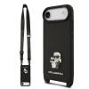 Karl Lagerfeld Saffiano Crossbody Popruh Metal Karl and Choupette zadný kryt pre iPhone 17 Air Black Karl Lagerfeld Saffiano Crossbody Popruh Metal Karl and Choupette zadný kryt pre iPhone 17 Air Black