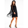 Čierne sieťované dámske šaty s dlhým rukávom, A628 L/XL Čierne sieťované dámske šaty s dlhým rukávom, A628 L/XL