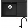 Sinks Rim 780 L Granblack + Vitalia, čierna, matná Sinks Rim 780 L Granblack + Vitalia, čierna, matná