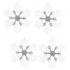 Súprava vianočná dekorácia Vločka, 4 ks, biela, 23 x 1 x 26 cm Súprava vianočná dekorácia Vločka, 4 ks, biela, 23 x 1 x 26 cm