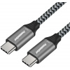 PremiumCord USB-C kábel ( USB 3.2 GEN 2, 3A, 60W, 20Gbit/s ) bavlnený oplet, 1m ku31cr1 PremiumCord USB-C kábel ( USB 3.2 GEN 2, 3A, 60W, 20Gbit/s ) bavlnený oplet, 1m ku31cr1
