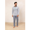 PÁNSKE PYŽAMO 492 J/25 bledá melanž XL PÁNSKE PYŽAMO 492 J/25 bledá melanž XL