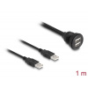 Delock Kabel USB 2.0, 2 x USB Typ-A zástrčky na 2 x USB Typ-A zásuvku, k vestavění, 1 m, černý Delock Kabel USB 2.0, 2 x USB Typ-A zástrčky na 2 x USB Typ-A zásuvku, k vestavění, 1 m, černý