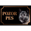 Nórsky losí pes - Kovová tabuľka POZOR PES Nórsky losí pes - Kovová tabuľka POZOR PES