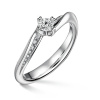 Freya Side Stones | Zásnubný prsteň so stredovým kameňom 0.180ct, biele zlato, s diamantmi 49