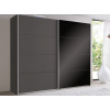 Šatníková skriňa Easy Plus, 225 cm, grafit/čierne sklo Šatníková skriňa Easy Plus, 225 cm, grafit/čierne sklo
