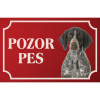 Anglický stavač - Kovová tabuľka POZOR PES Anglický stavač - Kovová tabuľka POZOR PES