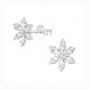 Strieborné náušnice napichovacie Snehové vločky číry krištáľ Strieborné náušnice napichovacie Snehové vločky číry krištáľ