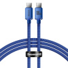 Baseus CAJY000603 Crystal Shine Series Dátový Kábel USB-C - USB-C 100W 1,2m Blue Baseus CAJY000603 Crystal Shine Series Dátový Kábel USB-C - USB-C 100W 1,2m Blue
