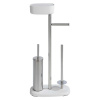 Biely/v striebornej farbe stojan na toaletný papier so štetkou z nehrdzavejúcej ocele Rivazza – Wenko Biely/v striebornej farbe stojan na toaletný papier so štetkou z nehrdzavejúcej ocele Rivazza – Wenko