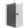 CERANO - Sprchová zástena Walk-in Onyx Top Round Ľ/P - 8 mm - guľatá vzpera - čierna matná, grafitové sklo - 40x200 cm CERANO - Sprchová zástena Walk-in Onyx Top Round Ľ/P - 8 mm - guľatá vzpera - čierna matná, grafitové sklo - 40x200 cm
