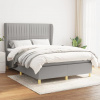 Box spring postel s matrací světle šedá 140 x 190 cm textil Šedá 3128677 Box spring postel s matrací světle šedá 140 x 190 cm textil Šedá 3128677