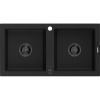 Mexen Mario granitový drez 2-komorový 820 x 436 mm, čierny, sifón čierny - 6504822000-77-B Mexen Mario granitový drez 2-komorový 820 x 436 mm, čierny, sifón čierny - 6504822000-77-B