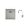 STRONG K-StrongSinks S3 Set drez Hron 430x460mm granit biela + Batéria Rhona chróm STRONG K-StrongSinks S3 Set drez Hron 430x460mm granit biela + Batéria Rhona chróm