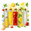 5x Butelka MILANO 350ml Karafka Na Soki Alkohol Olej Voda Tinktúry Víno 5x Butelka MILANO 350ml Karafka Na Soki Alkohol Olej Voda Tinktúry Víno