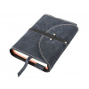 Obal na knihu se sponou s nýty XL Černý semiš Obal na knihu se sponou s nýty XL Černý semiš