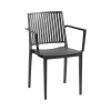 Záhradná stolička Rojaplast Bars Armchair čierna Záhradná stolička Rojaplast Bars Armchair čierna