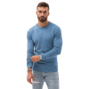 Klasický pánsky sveter s okrúhlym výstrihom, modrá farba V10 OM-SWBS-0106 XXL Klasický pánsky sveter s okrúhlym výstrihom, modrá farba V10 OM-SWBS-0106 XXL