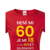 Dámske tričko k 60. narodeninám, Barva Červená, Velikost L Bezvatriko.cz 0858 - 60